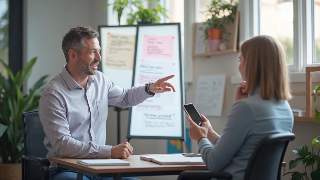 Illustratie van doelstellingen en groeicycli op een whiteboard met kleurrijke markeerpennen